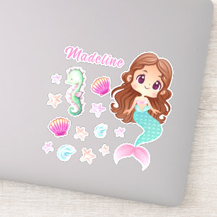 Kid's Mermaid Personalisiert Set Sticker