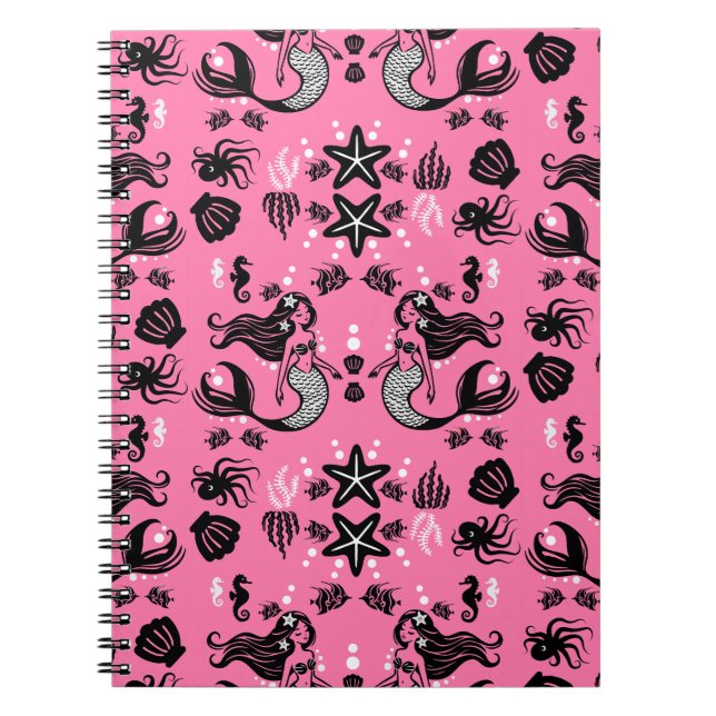 Kids Mermaid Pink Notizblock (Vorderseite)