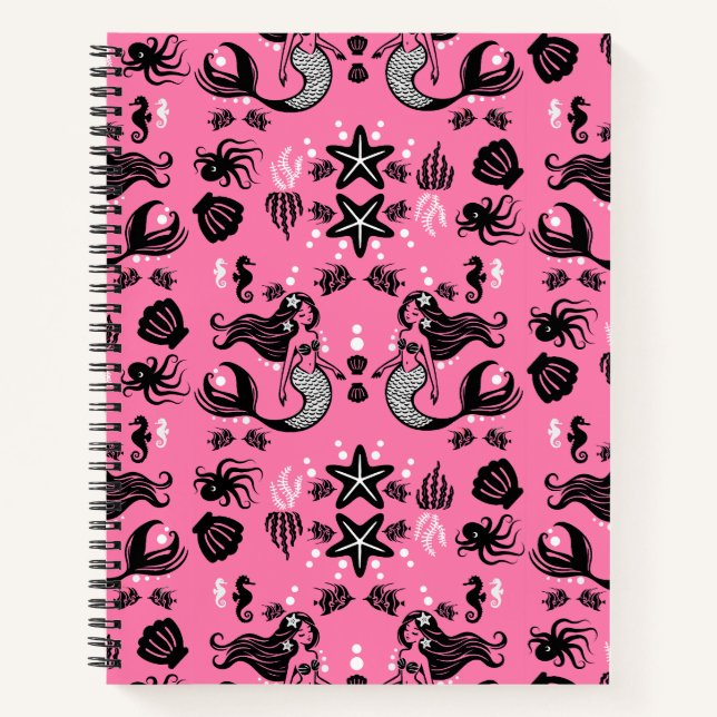 Kids Mermaid Pink Notizbuch (Vorderseite)