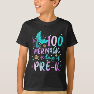 Kids Mermaid Schwanz 100 Mermagic Days of Pre-k fo T-Shirt
