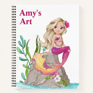 Kids Mermaid Sketch Notizbuch