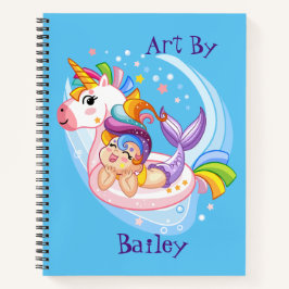 Kids Mermaid und Unicorn Custom Sketch Notizbuch