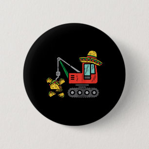 Kids Mexican Crane Tacos Boys Cinco De Mayo Fiesta Button