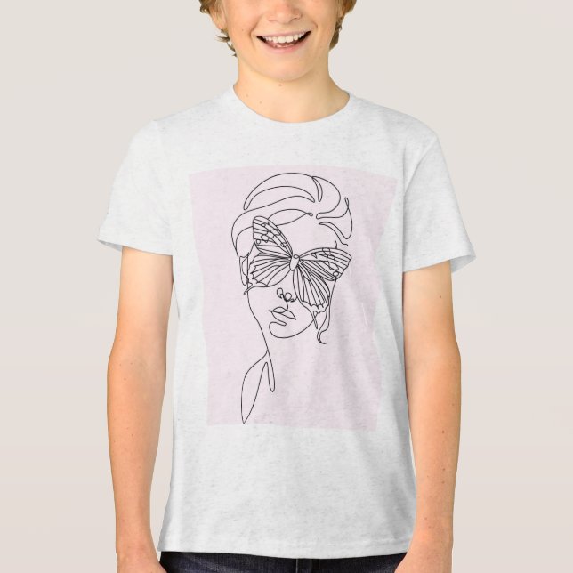 kids minimalist butterfly face art t shirt (Vorderseite)