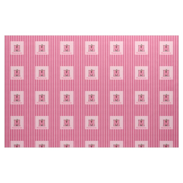 Kid's Mit Monogramm "M" rosa Elche Stoff (Fat Quarter (45,7 x 55,9 cm))