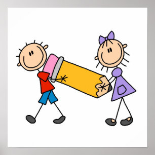 Kids mit Stift Poster