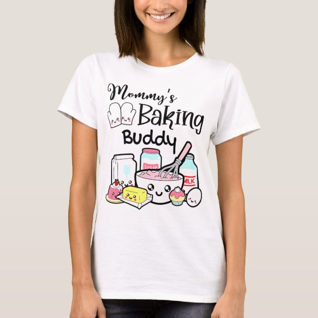 Kids Mommy's Baking Buddy Baking Lover T-Shirt (Vorderseite)