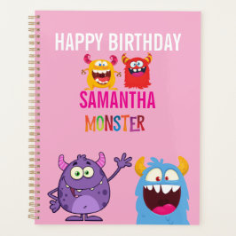 Kids Monster Fun School Vibrant colorful Planer