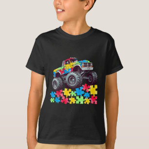 Kids Monster Truck fährt über Puzzles Autismus-Bew T-Shirt