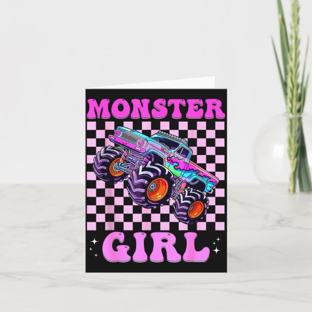 Kids Monster Truck Girl Nk Monster Trucks Lover Mo Karte (Vorderseite)