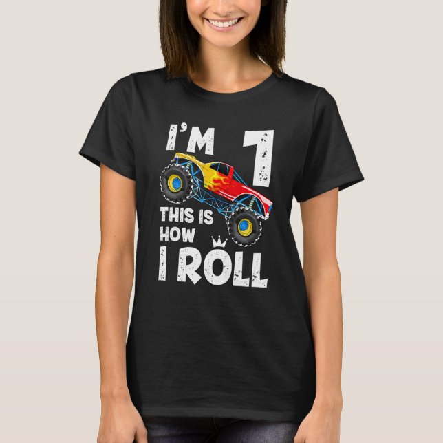 Kids Monster Truck Im 1 ist, wie ich rollen T-Shirt (Vorderseite)