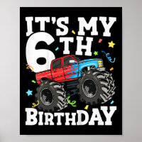 Kids Monster Truck Mein 6. Geburtstag Junge 6 