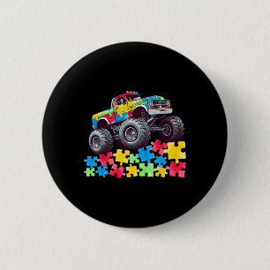 Kids-Monstertruck fährt über Puzzles Autismus-Bewu Button