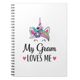 Kids my Gram Lieben Me Unicorn Enkeltochter T-Shir Notizblock
