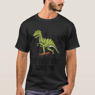 Kids My Great Aunt Loves Me Grand Nephew Dinosaur T-Shirt