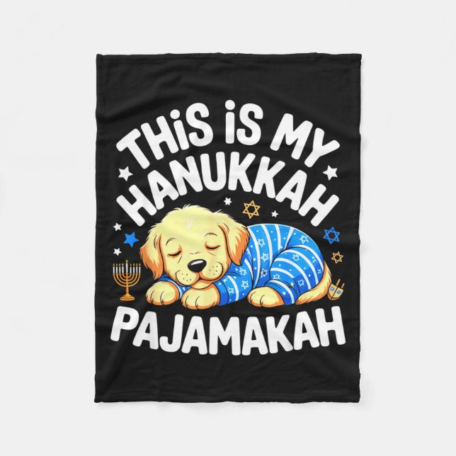 Kids My Hanukkah Pajamas Pajamakah Puppy Hanukkah  Fleecedecke (Vorderseite)