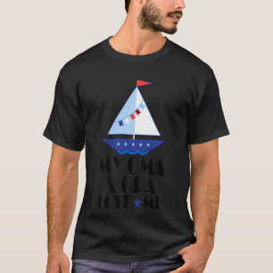 Kids my Oma and Opa Liebe Me Grandchild Segelboot T-Shirt