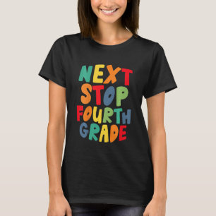 Kids Nächster Stopp Vierter Cooler Regenbogen Rück T-Shirt
