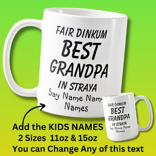 Kids-Namen hinzufügen - Fair Dinkum BESTGRANDPA St Kaffeetasse
