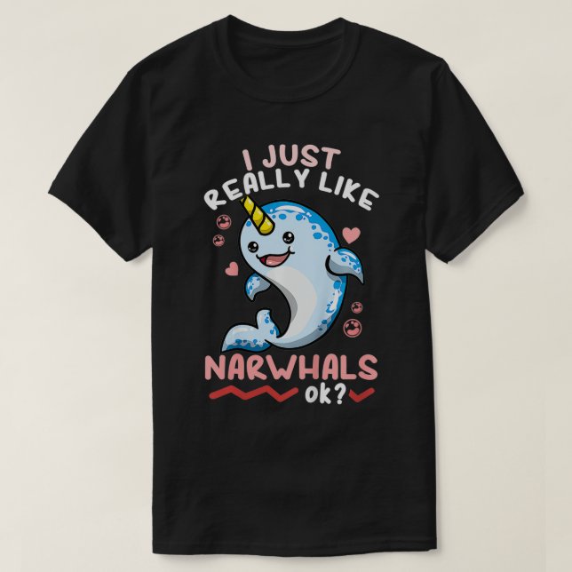 Kids Narwhal Niedlich T-Shirt (Design vorne)