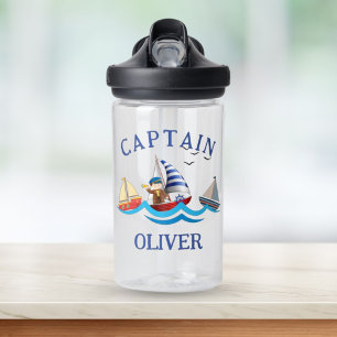 Kids Nautical BootCaptain Personalisiert Trinkflasche