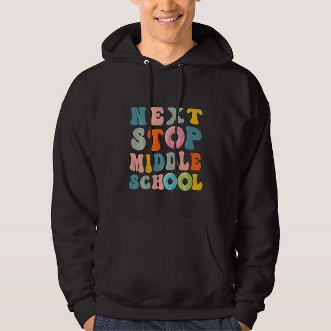 Kids Next Stop Middle School Elementary School Gra Hoodie (Vorderseite)
