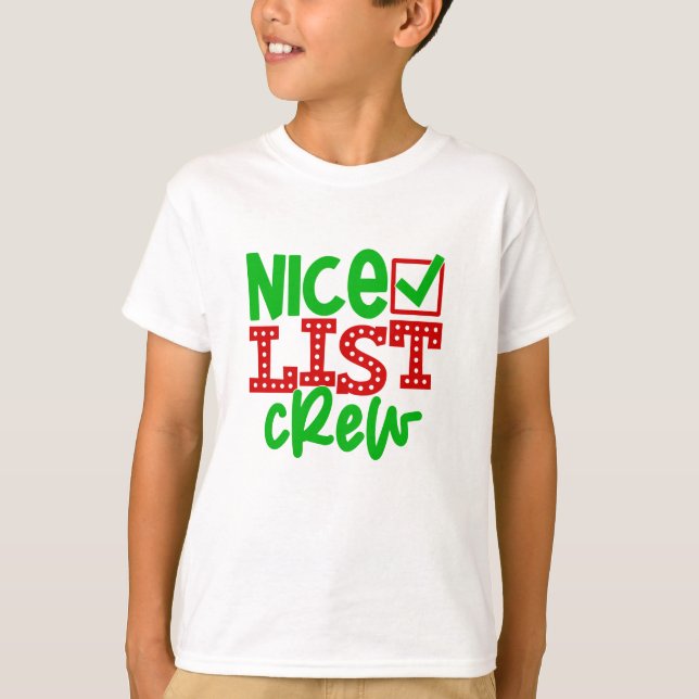 Kids Nice List Crew T-Shirt (Vorderseite)