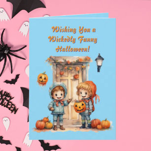 Kids Niedlich Funny modern Foto Halloween Karten