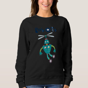 Kids Niedlich Helikopter Flying Robot Sweatshirt