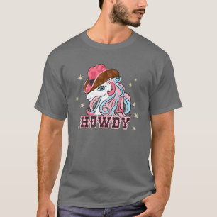 Kids Niedlich Horse Cowgirl Western Southern Girls T-Shirt