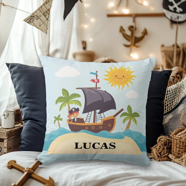 Kids Niedlich Pirate Ship Personalisiert Cushion Kissen (Von Creator hochgeladen)
