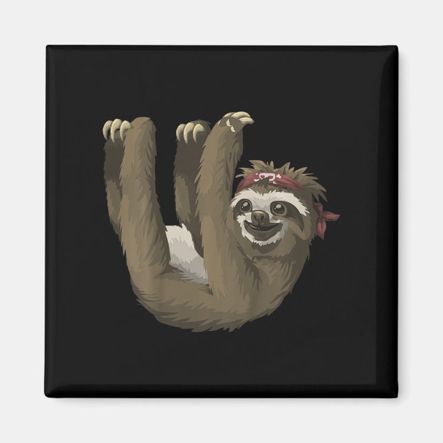 Kids Niedlich Sloth Retro Sloths T-Shirt Magnet (Vorne)
