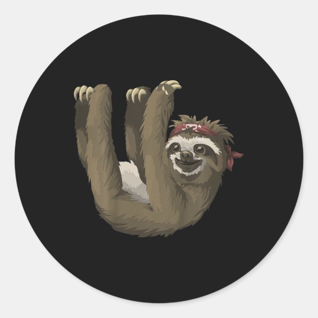 Kids Niedlich Sloth Retro Sloths T-Shirt Runder Aufkleber (Vorderseite)