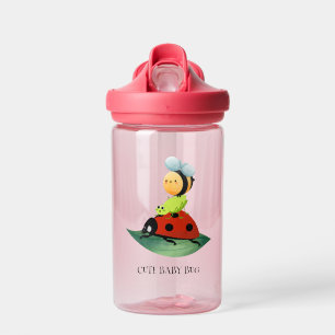 Kids Niedliche Polka dot ladybug Bee auf grünem Bl Trinkflasche