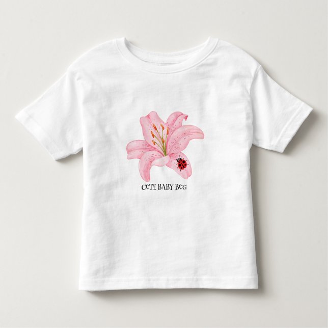 Kids Niedliche Wasserfarbenladybug auf der Blume d Kleinkind T-shirt (Vorderseite)