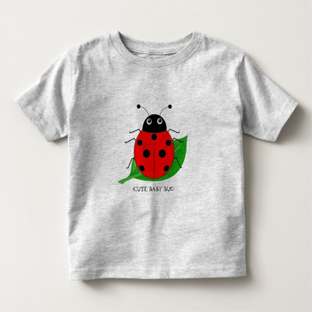 Kids Niedliche Wasserfarbenladybug auf grünem Blat Kleinkind T-shirt (Vorderseite)