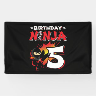 Kids Ninja Birthday Party Gift - 5 Jahre Old Banner