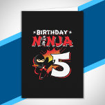 Kids Ninja Birthday Party Gift - 5 Jahre Old Karte<br><div class="desc">This Birthday Ninja 5 design feature the Ninjutsu Japanese symbol,  half-tone comic style background and a cartoon ninja karate kick graphic that your 5 year old birthday ninja boy or girl will!</div>