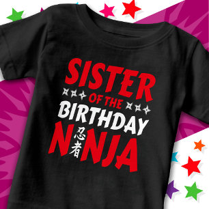 Kids Ninja Party Karate Schwester von Birthday Nin Baby T-shirt