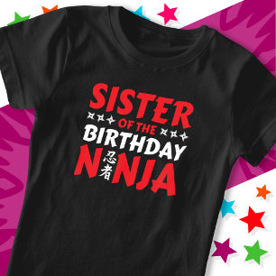 Kids Ninja Party Karate Schwester von Birthday Nin T-Shirt