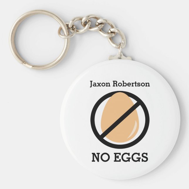 Kids No Eggs Allergiealarm Personalisiert Schlüsselanhänger (Vorne)
