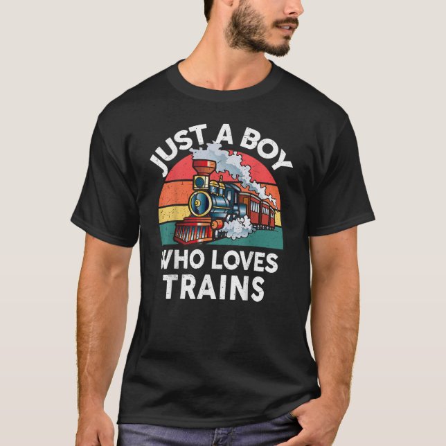 Kids nur ein Junge, der Liebe von Shirt-Bahn Lover T-Shirt (Vorderseite)