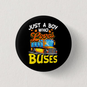 Kids nur ein Junge, der Lieben Busspuren in der Sc Button