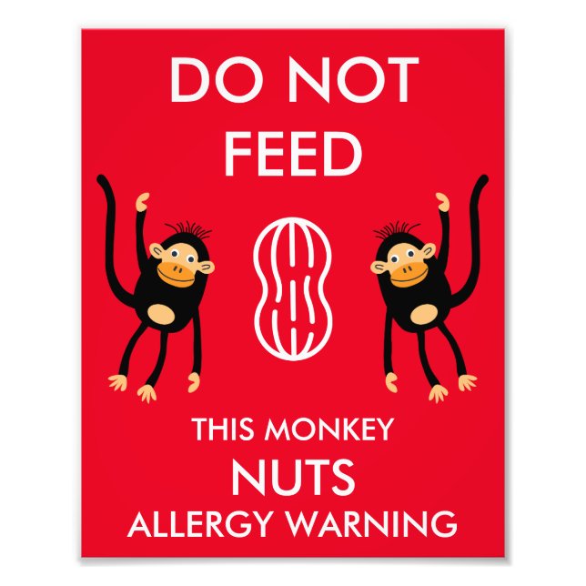 Kids Nut Allergy Warning Fotodruck (Vorne)