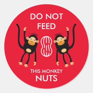 Kids Nut Allergy Warning Runder Aufkleber