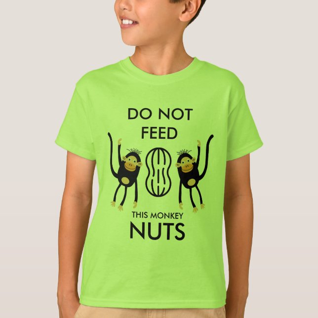 Kids Nut Allergy Warning T-Shirt (Vorderseite)