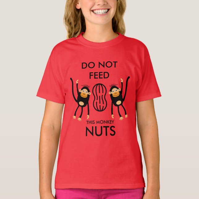 Kids Nut Allergy Warning T-Shirt (Vorderseite)