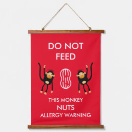 Kids Nut Allergy Warning Wandteppich Mit Holzrahmen