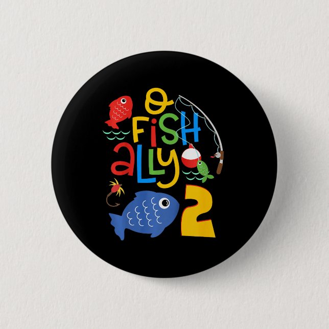 Kids O-fish-ally Two Birthday Decorations 2 Year O Button (Vorderseite)