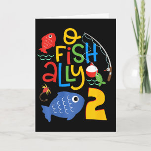 Kids O-fish-ally Zwei Geburtstagsdekorationen 2 Ja Karte